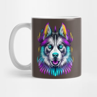 Husky Sled Dog Tribal Art Mug